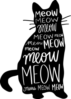 Funny Cat 7 Outline Svg Vector, Free Vectors File